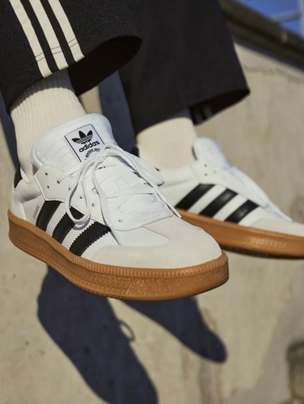 Adidas Samba XLG White Black Gum Sole Sneakers